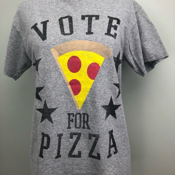 🍕 Vote For Pizza Graphic Novelty Short Sleeve Tee - Picture 4 of 10